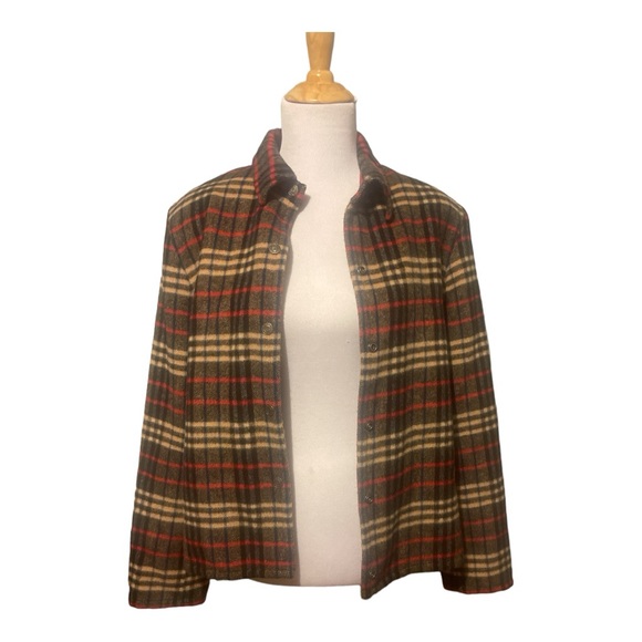 EVAN PICONE Wool Blend Plaid Flannel Snap Closure JACKET - Picture 2 of 7